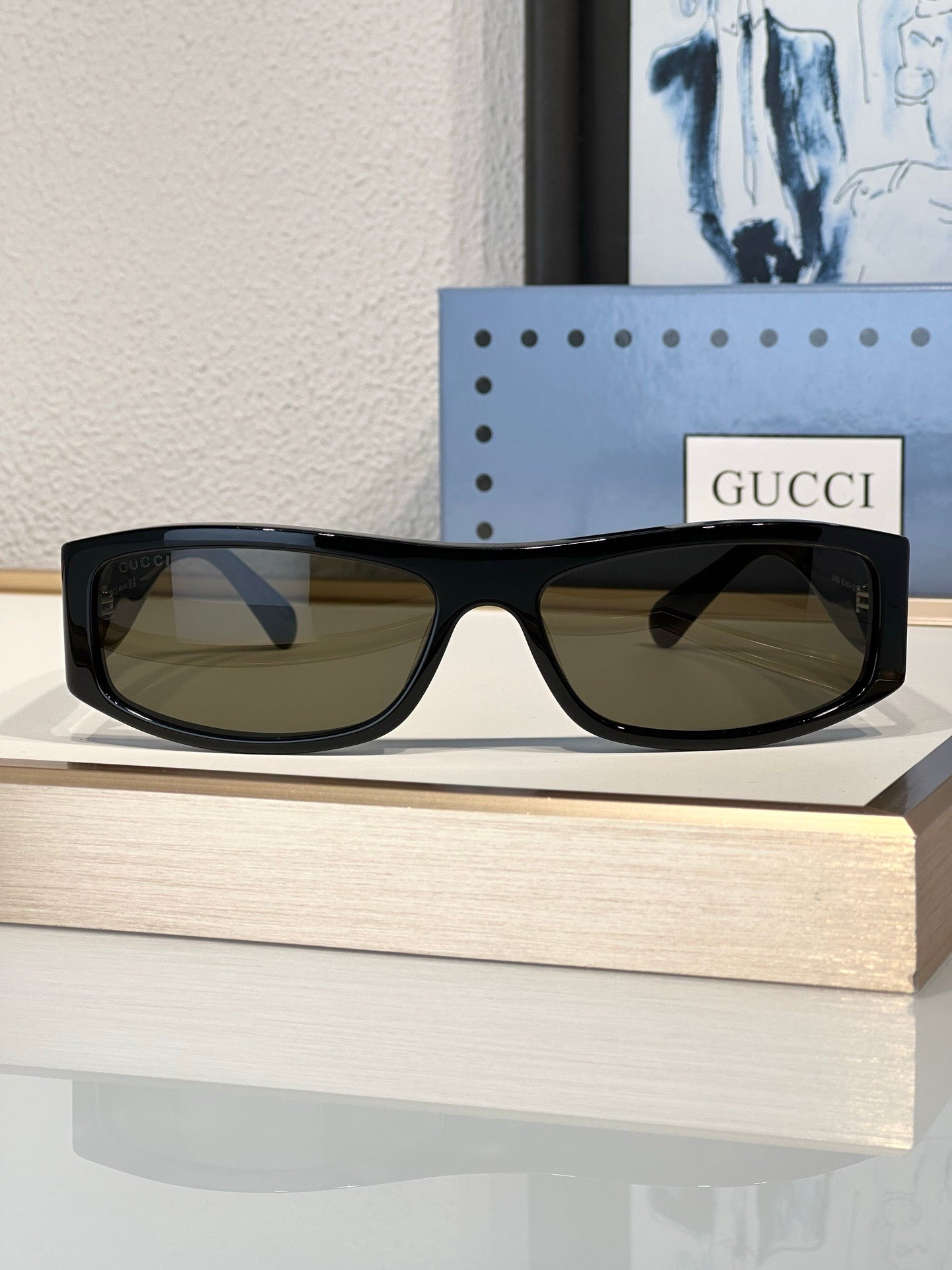 Gucci Men's GG1492S Plastic Rectangle Sunglasses ✨