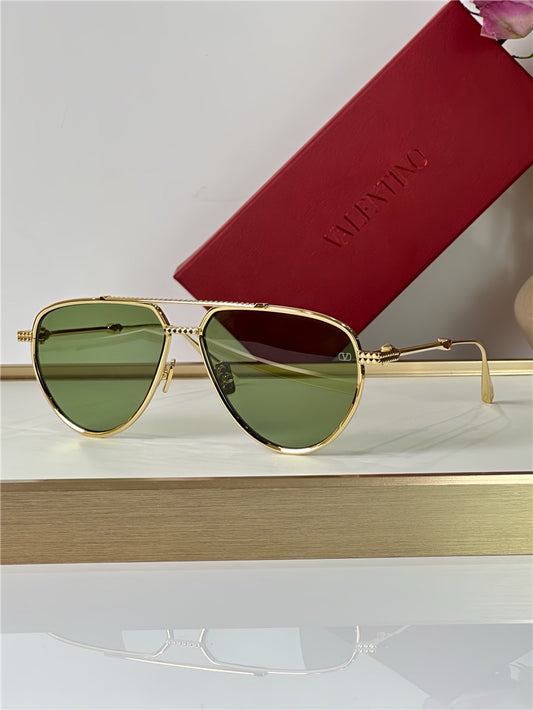 Valentino V-Stud II Titanium Aviator Unisex Sunglasses✨