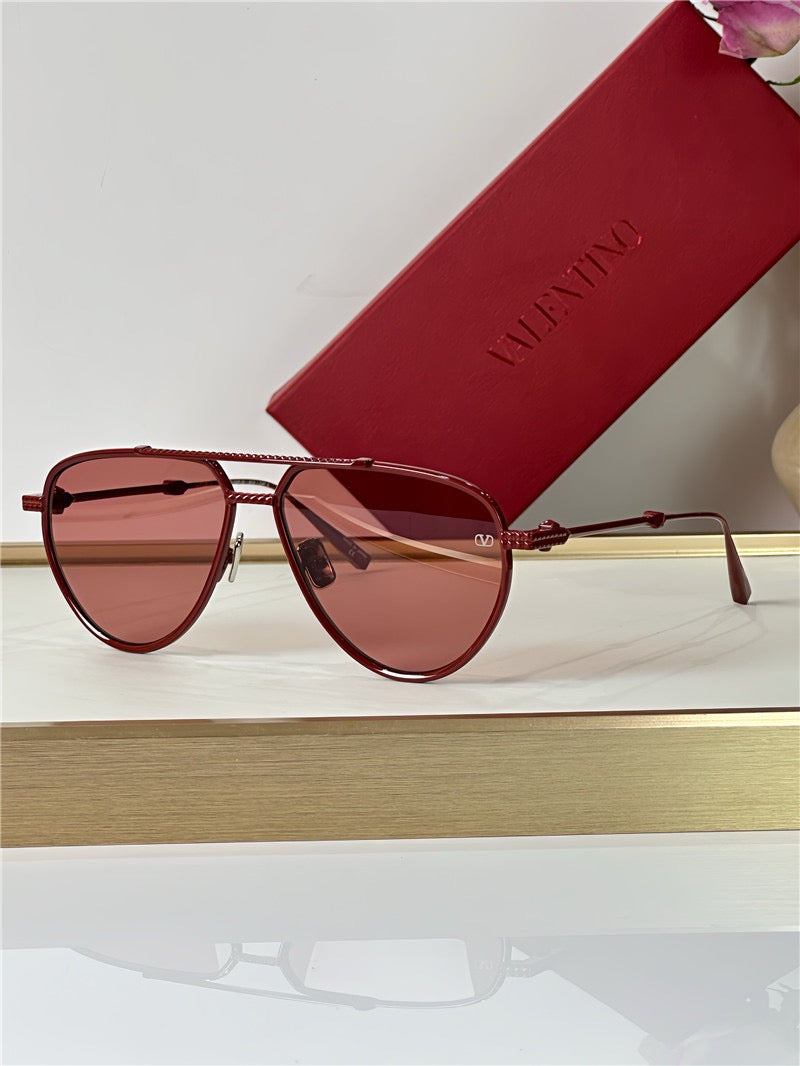 Valentino V-Stud II Titanium Aviator Unisex Sunglasses✨