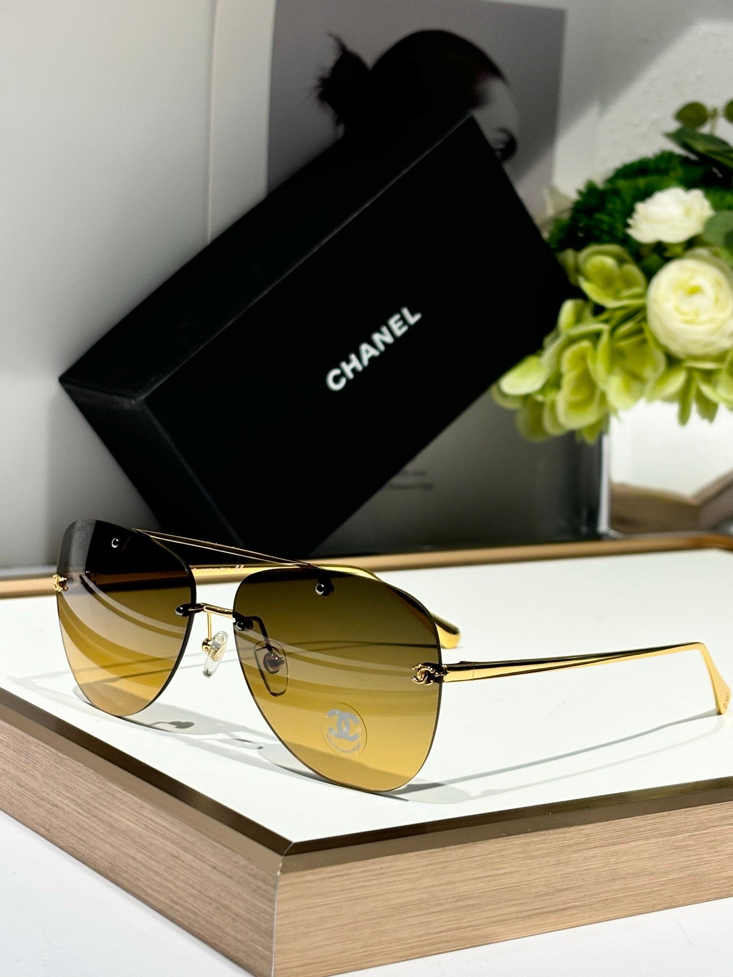 CHANEL 4285T  Aviator Pilot Women's Titanium Sunglasses  ✨$910