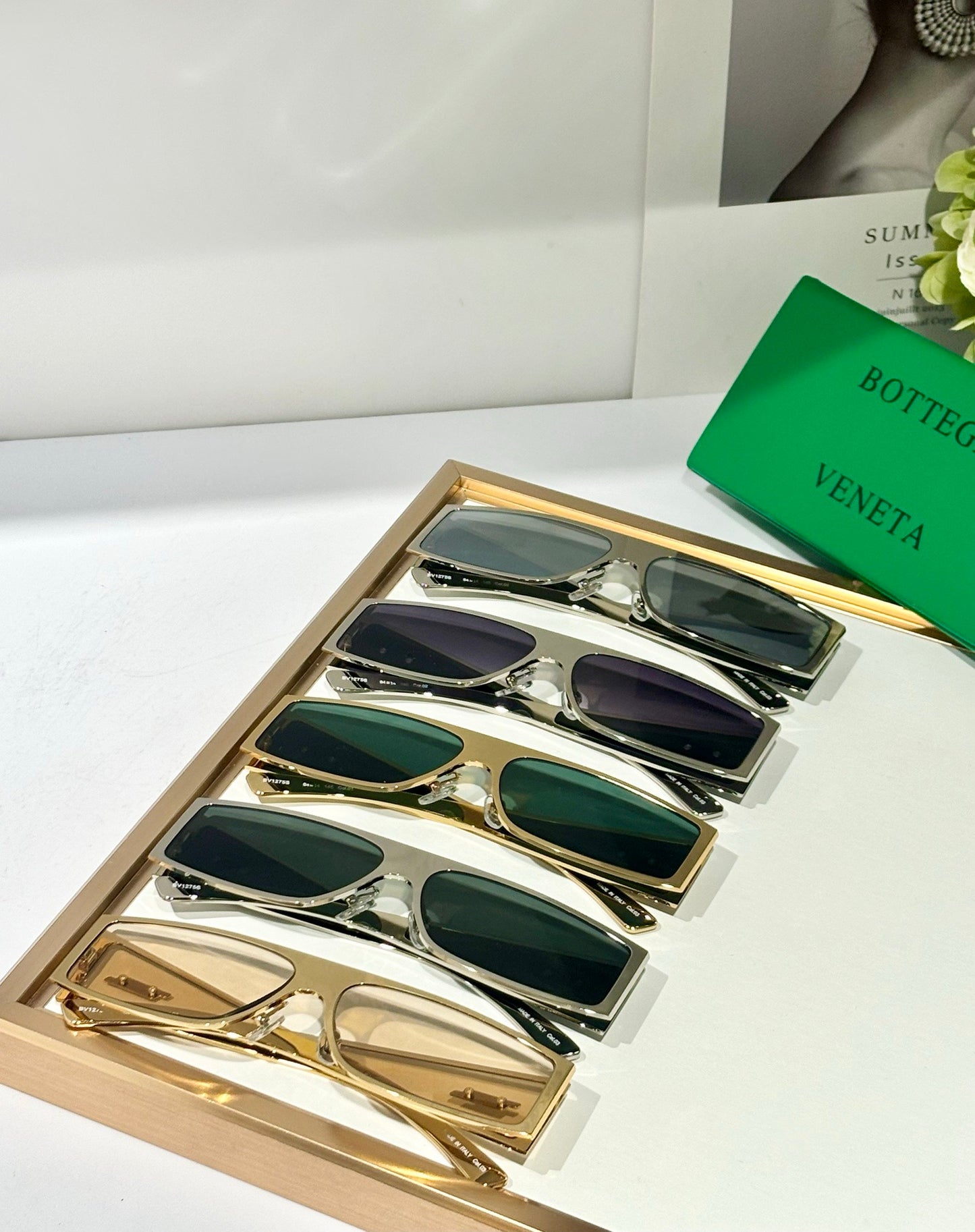 BOTTEGA VENETA Bangle Wraparound BV1275S  Unisex Sunglasses💚