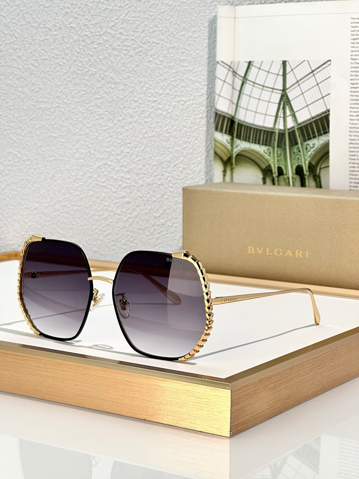 BVLGARI Serpenti Viper geometric metal 40004U Sunglasses ✨