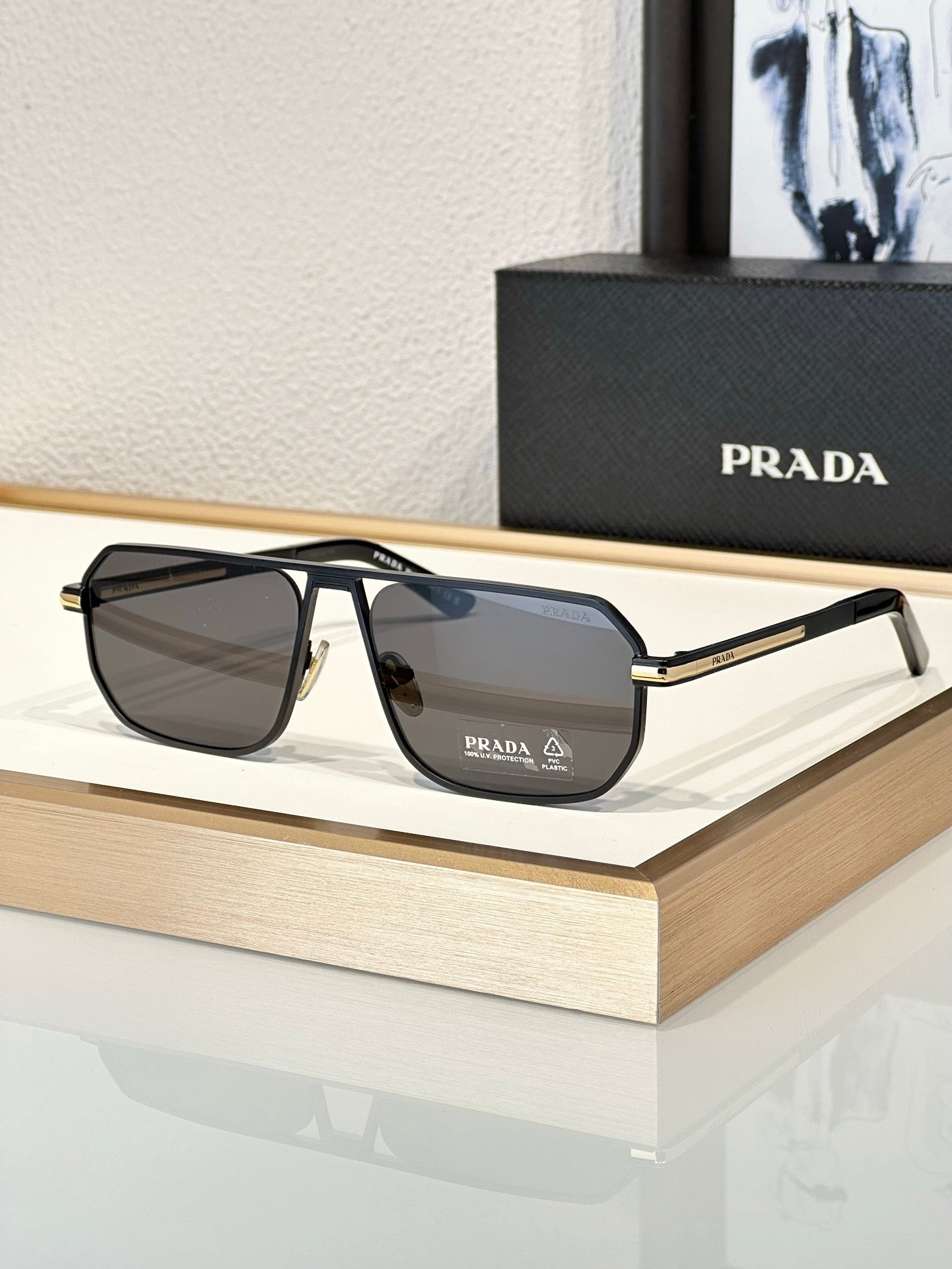 PRADA PR A53S Men's Pillow Sunglasses 🟥