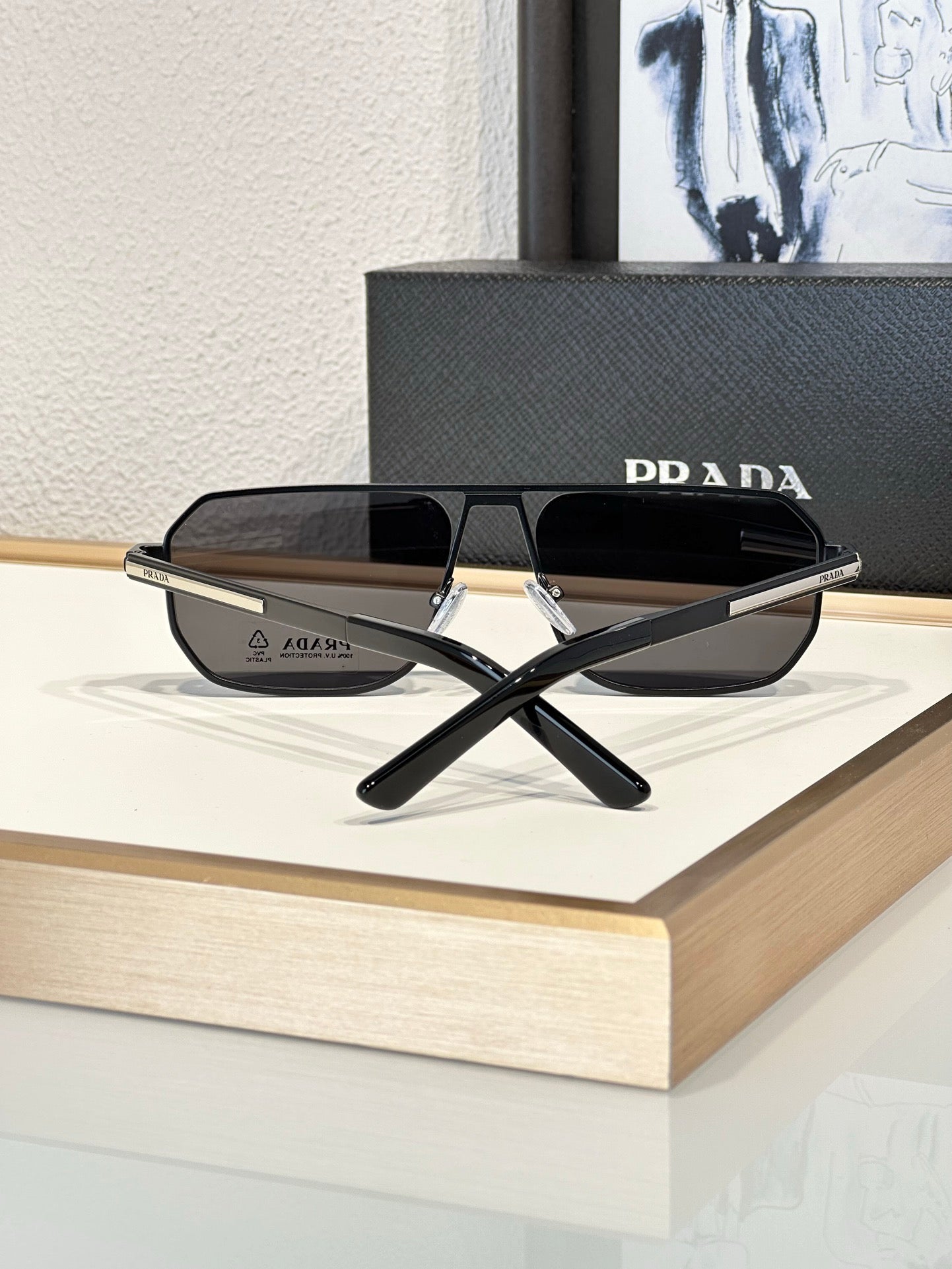 PRADA PR A53S Men's Pillow Sunglasses 🟥