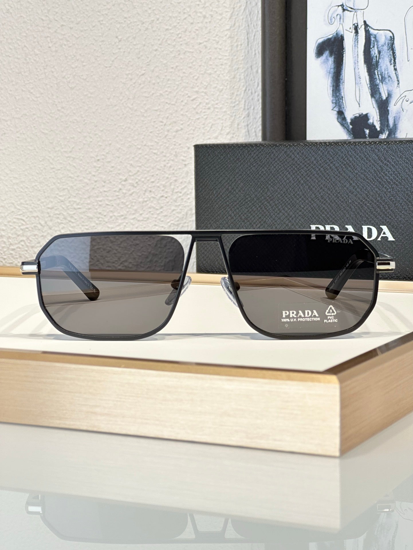 PRADA PR A53S Men's Pillow Sunglasses 🟥