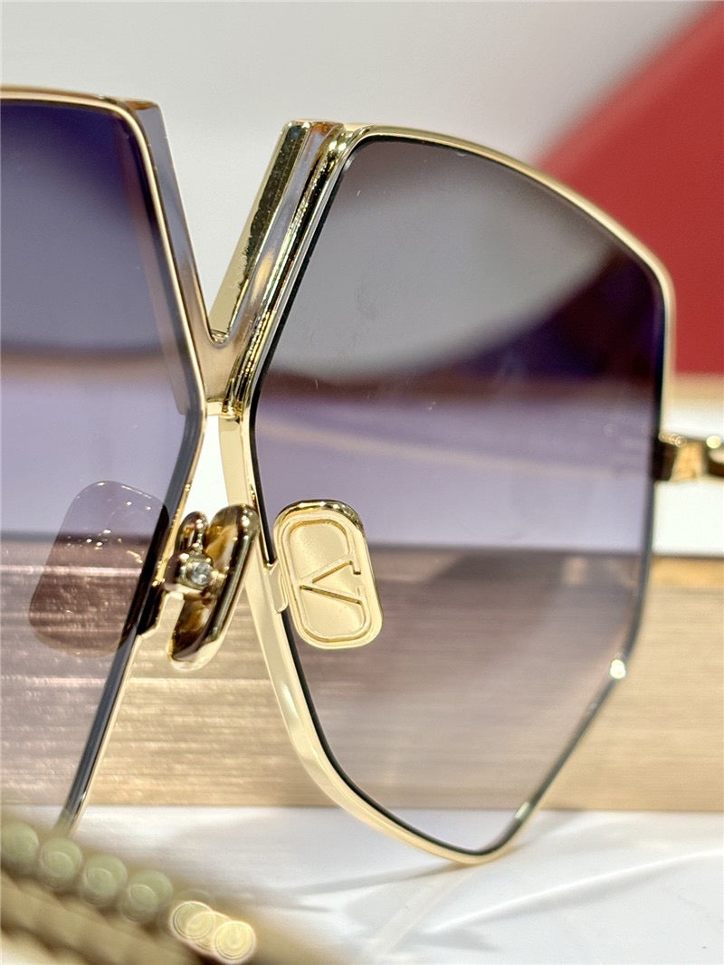 Valentino Garavani  V-Hexagon 64MM VLS-115C Geometric Sunglasses ✨