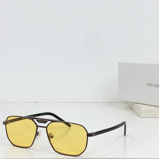 PRADA SPR 58Y Rectangle shape  Metal Sunglasses Unisex  🟥