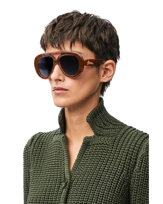 LOEWE Round Spoiler Aviator Sunglasses  ✨