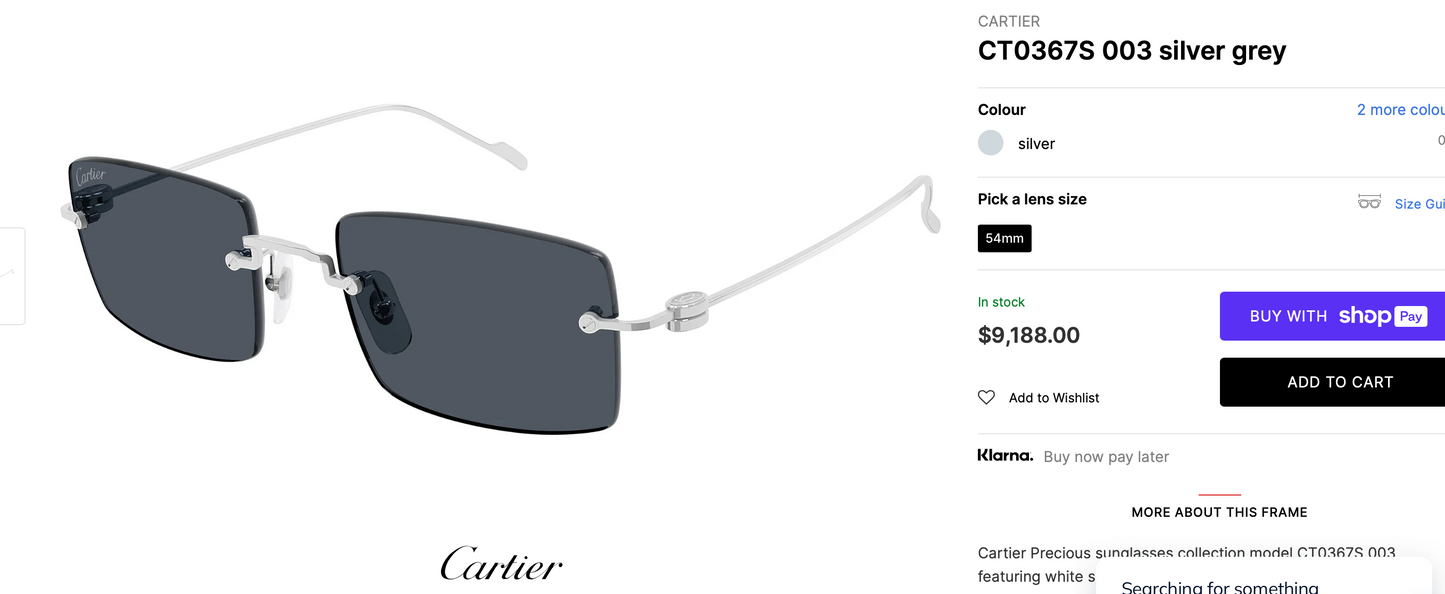 Cartier™ CT0367S 002 54 - Gold-Silver Unisex Sunglasses Precious 🐆 $11.000